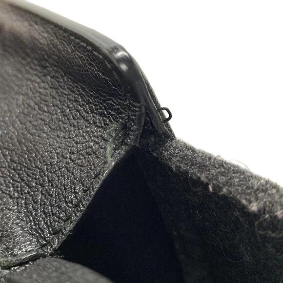 Auth Salvatore Ferragamo Amy Black Wool Leather Handbag - Picture 15 of 16